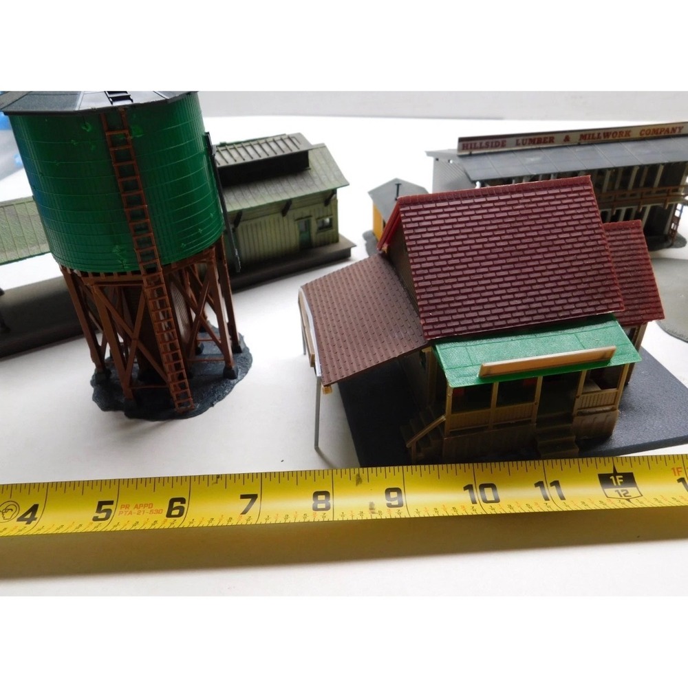 HO Scale Model Train Building Lot Hillside Lumber Water Tower Station 5pc Set - Picture 3 of 9